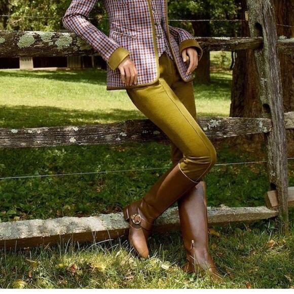 TORY BURCH Sofia Black Leather Riding Boot Knee-High Extended Width Size 6.5 NEW - Picture 9 of 9